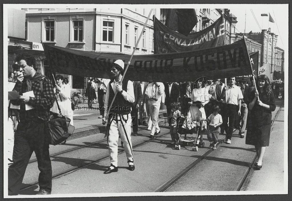 Demonstration von Kosovo-Albanern in Zürich (1987)
