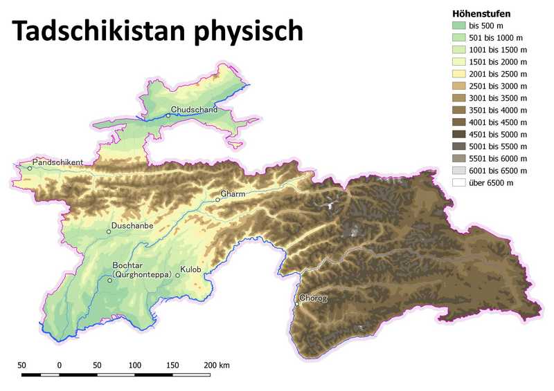 Tadschikistan physisch
